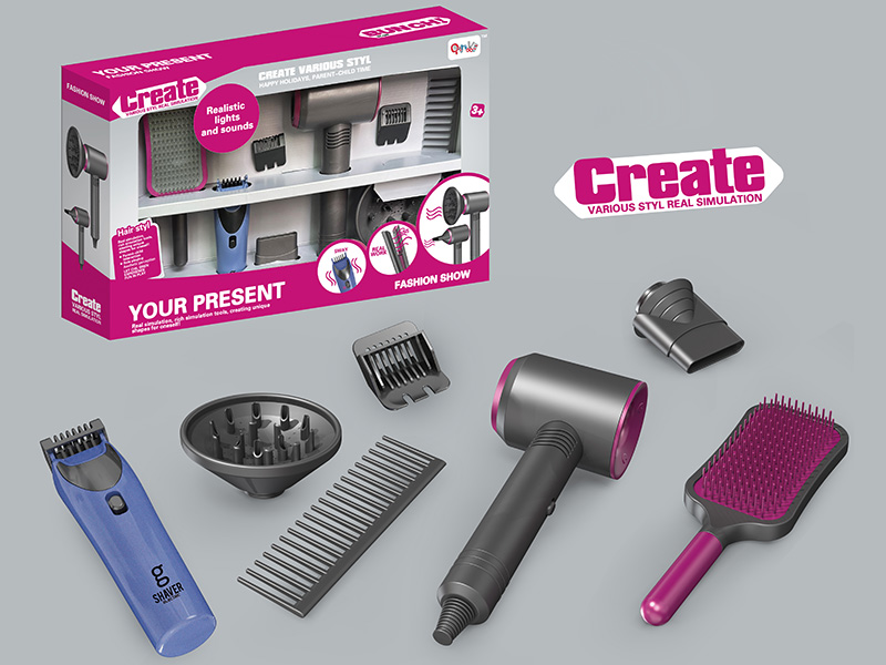 Simulated Hair Dryer Hair Dressing Set(8PCS)
