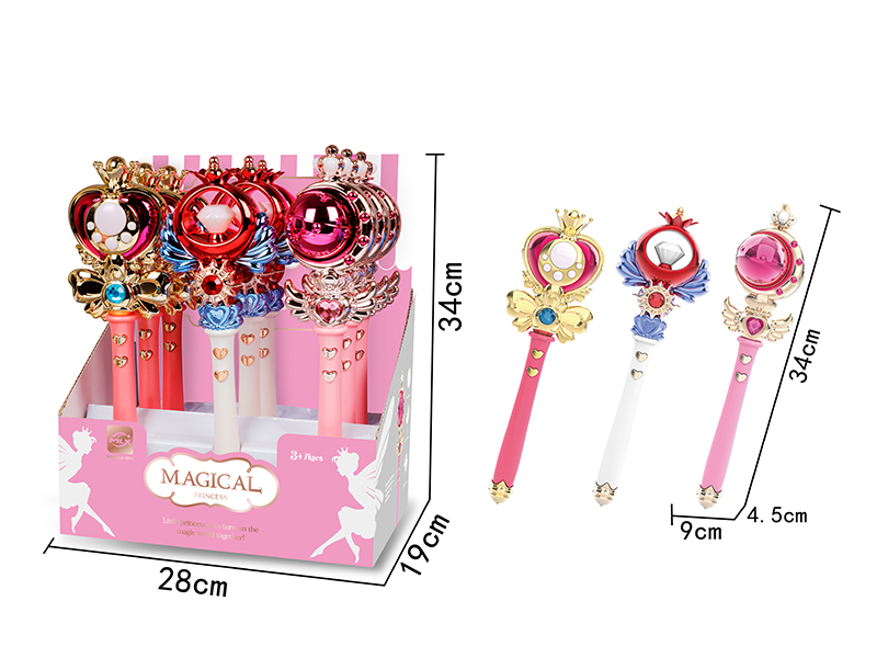 Girl Magic Wand With Sound And Lights, Music 9pcs