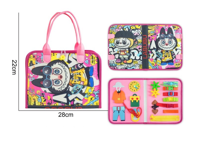 Montessori Early Childhood Education And Intelligence Development - Felt Pink Fabric Single-Page Busy Board