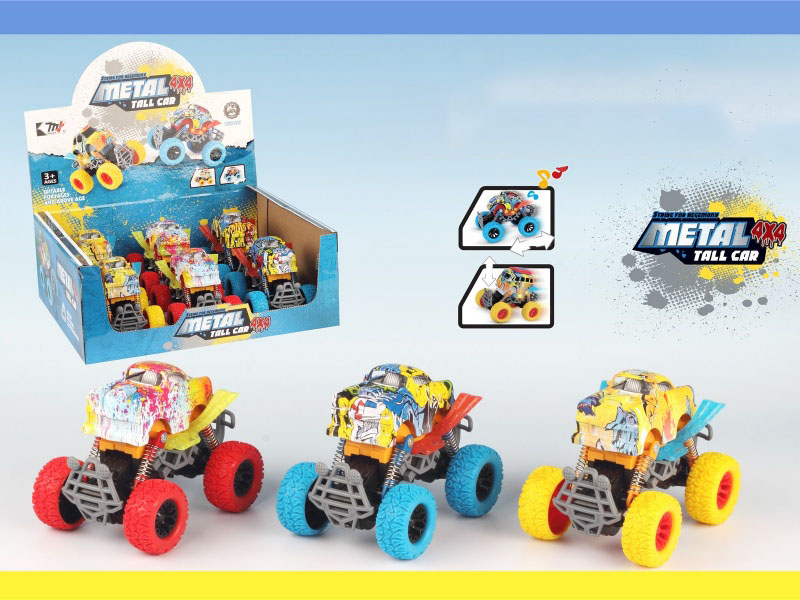 Dual-Inertia Alloy Car (With Lights And Sound) (6Pcs)