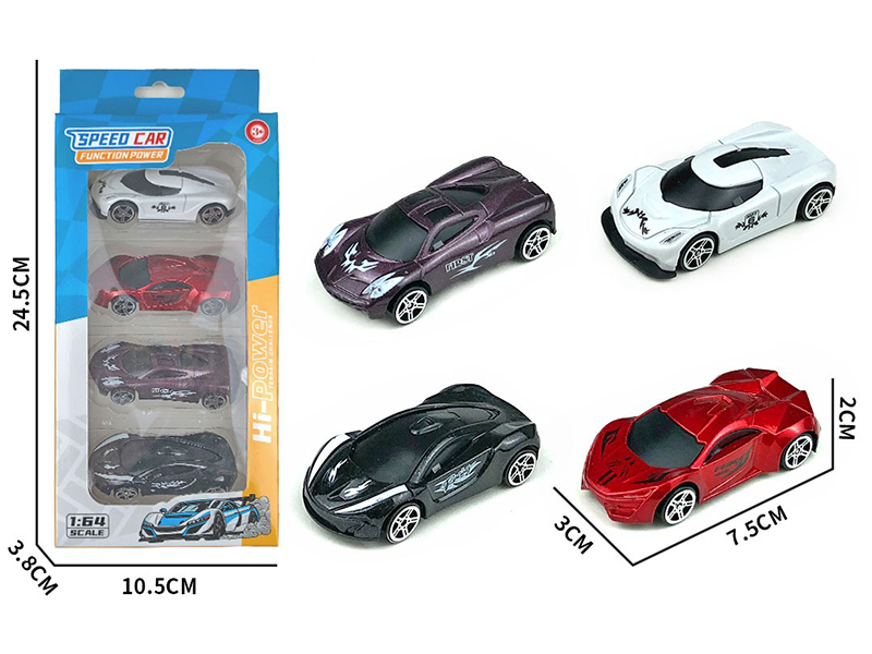 1:64 Slide Alloy Cars 4pcs