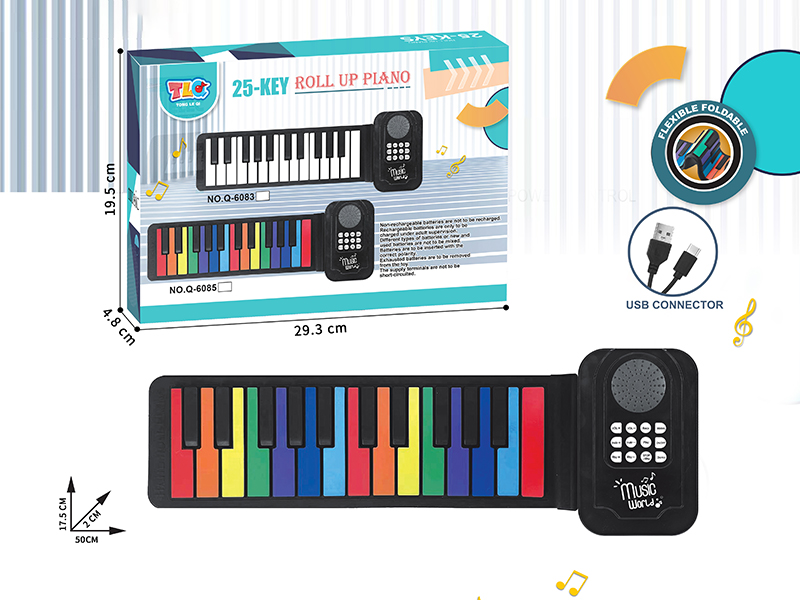 25-Key Roll Up Piano With USB Cable