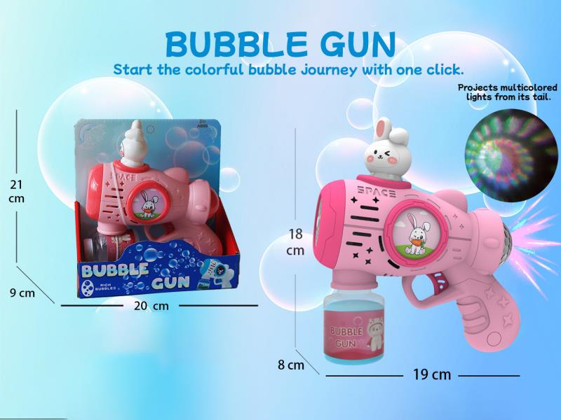 Rabbit Multi-Hole Automatic Bubble Gun (With Light) Tail Projection Light