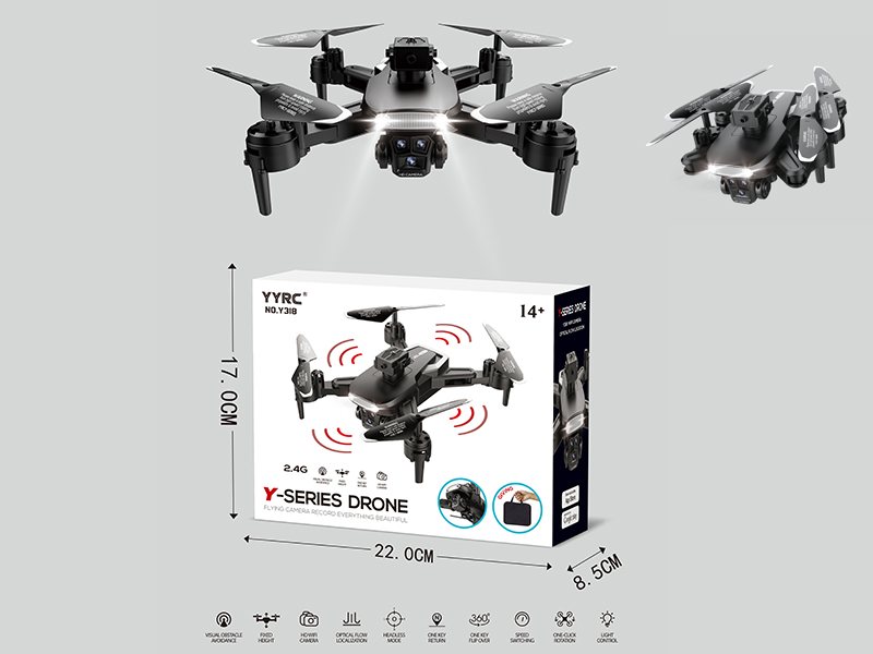 2.4G R/C Optical Flow Localization, Dual WiFi Cameras, Folding Aerial Photography Drone