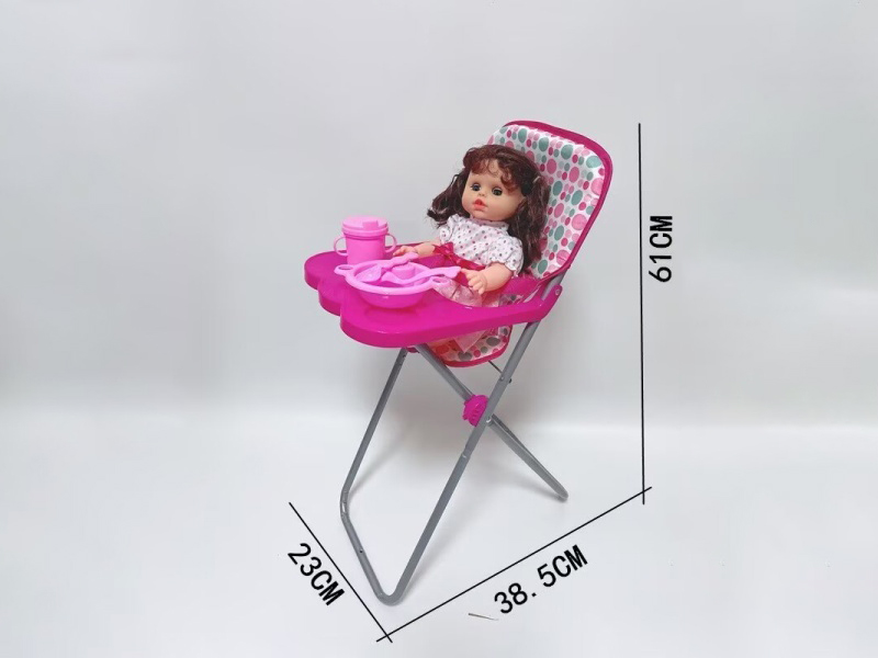 A 4-Piece Set Of Dining Chairs, A 14"Ic Inflatable Doll And Tableware