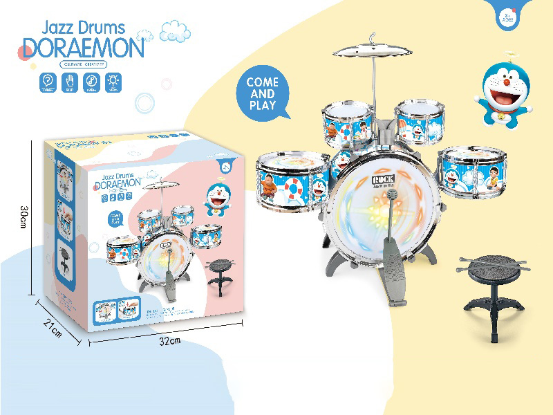 New Electroplated Doraemon Vertical Five-Drum/Three-Lamp Battery Pack