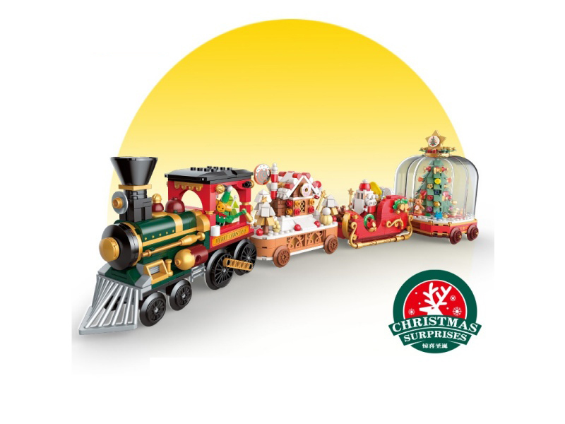 Building Blocks: Colorful Christmas Special Train (English Packaging
