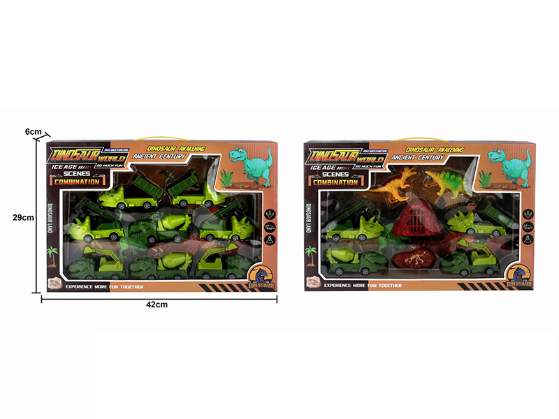 Pull Back Dinosaur Trucks Set