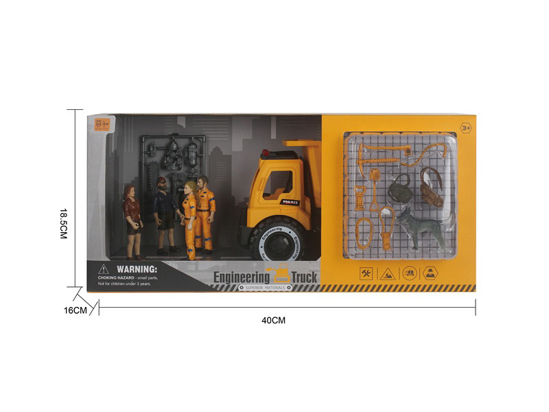 Two Mixed Sets Of Sliding Engineering Vehicle Loading And Unloading, Personnel, And Accessories