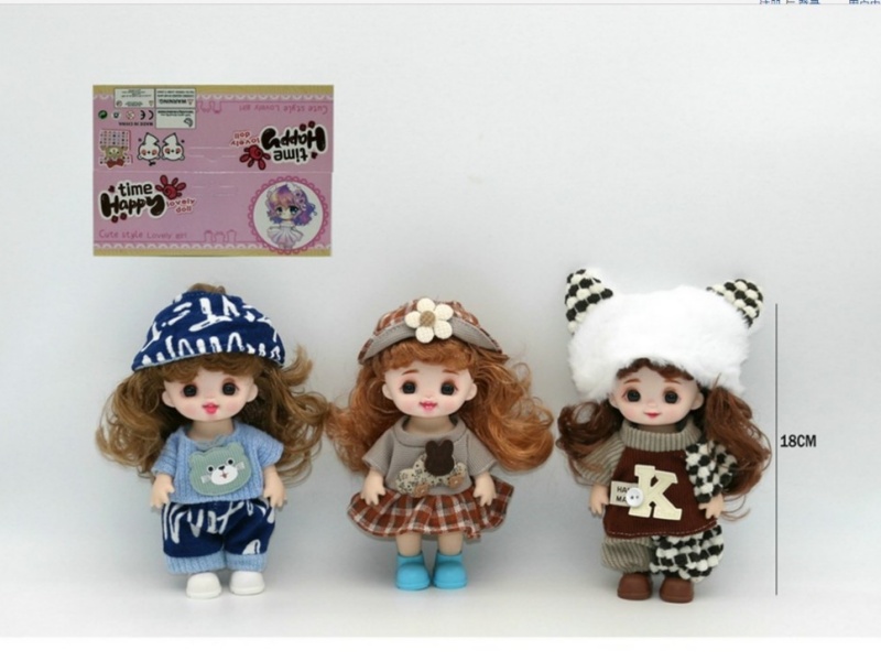 7-Inch 18Cm Eco-Friendly 13-Joint 3D True Eyeball Cute Kid Peach-Flavored Meatballs