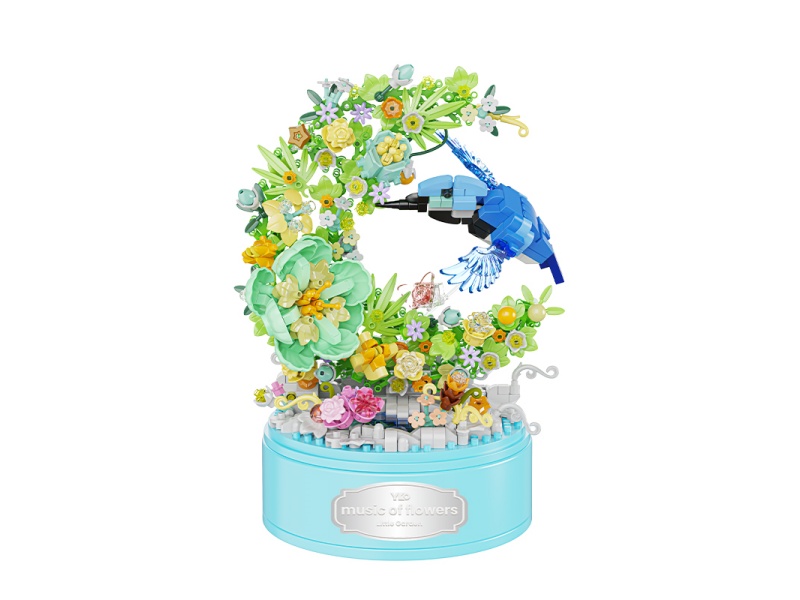 Hummingbird Music Box Building Blocks(Rotating Music Base)788PCS