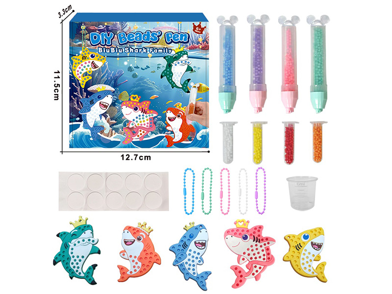 DIY Beads Pen Set - Biu Biu Shark Family