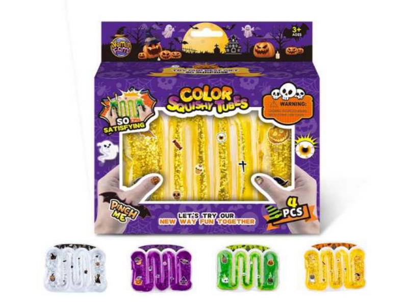 Pinch Snake Water Strip Bag Small (Glitter) Halloween Window Box 1 Piece, 4 Colors Mixed