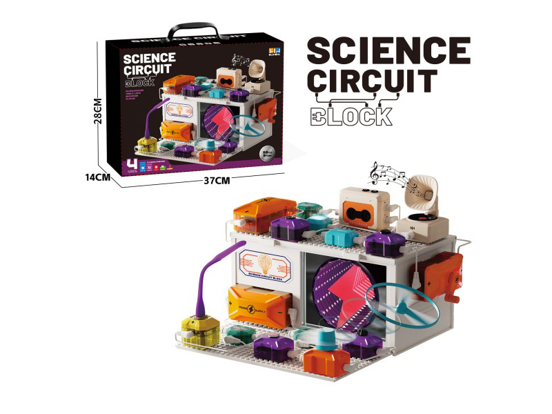 Circuit Building Blocks: Tape Recorder + Speaker + Indicator Light + Bamboo Dragonfly Small Fan + Small Desk Lamp