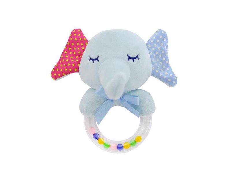 Baby Comfort Blue Elephant Plush Hand-Cranked Ring