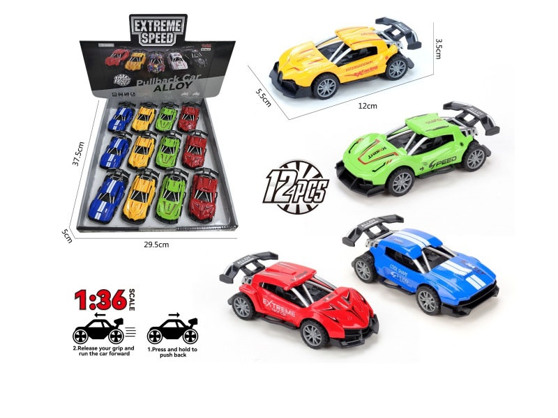 1:36 Return Force Alloy Car (12 Pieces)