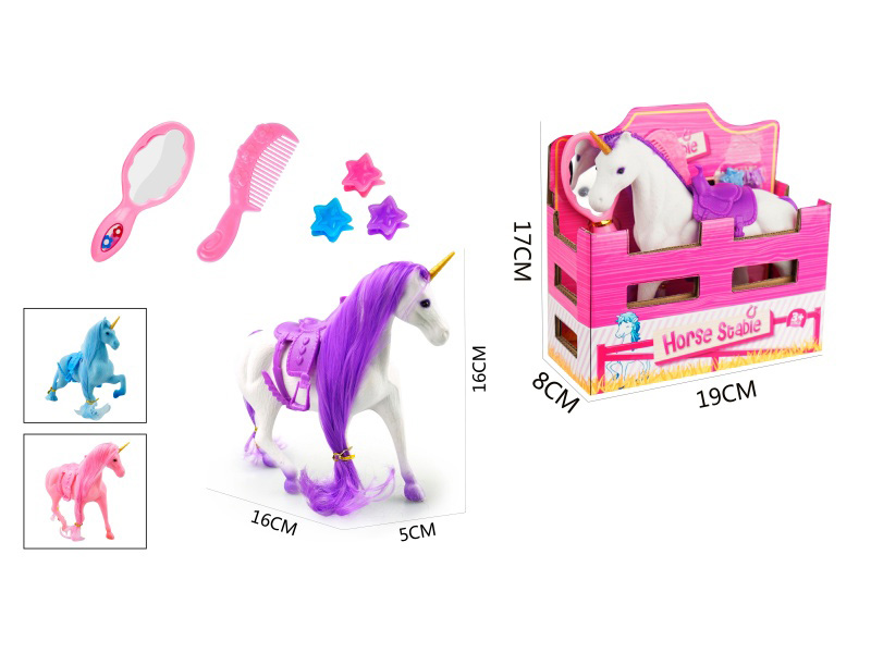 A Single Horned Horse With Accessories