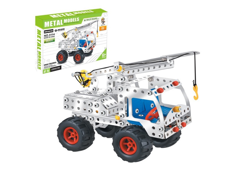 Metal Assembly Building Blocks - Engineering Crane 243 Pieces
