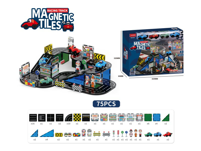 Building Blocks: Racing Road Theme Series: 75 Pieces Of Accessories