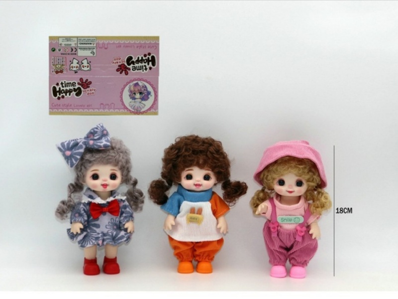 7-Inch 18Cm Eco-Friendly 13-Joint 3D True Eyeball Cute Kid Peach-Flavored Meatballs