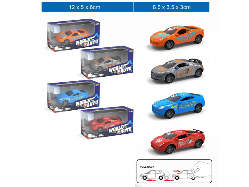 1:60 Double-Door Recoil Racing Car Alloy Bike