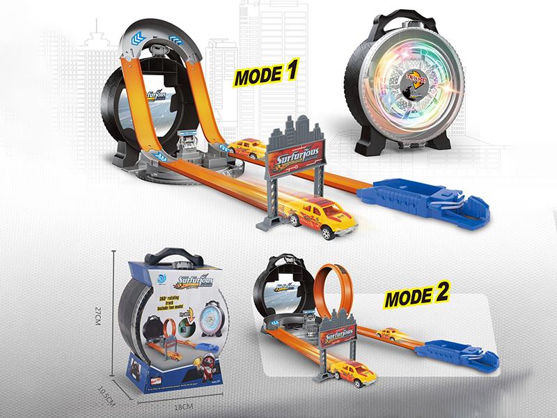 Alloy Car Track Hand-Held Storage Wheel Toy (Wheel With Lights, With 1 Car)