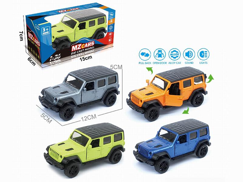 1:36 Pull Back Alloy Off-Road Vehicle(3 Doors Can Open)(With Sound And Lights)