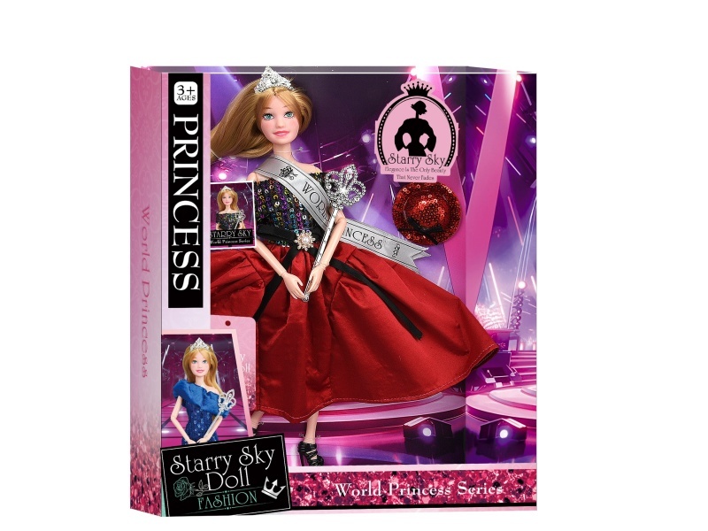 11.5-Inch 11-Joint - World Princess Series - Paired With Crown - Champion Tie - Magic Wand - Exquisite Hat Hairpin