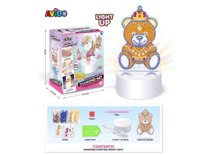 Diamond Painting Bear LED Night Light