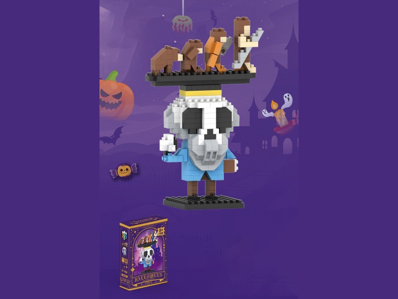 Halloween Series Skull Dahl Building Blocks 298PCS