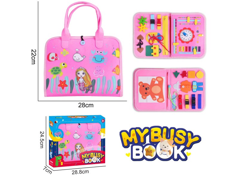 Montessori Early Childhood Education And Intelligence - Felt 3-Page Mermaid Busy Edition