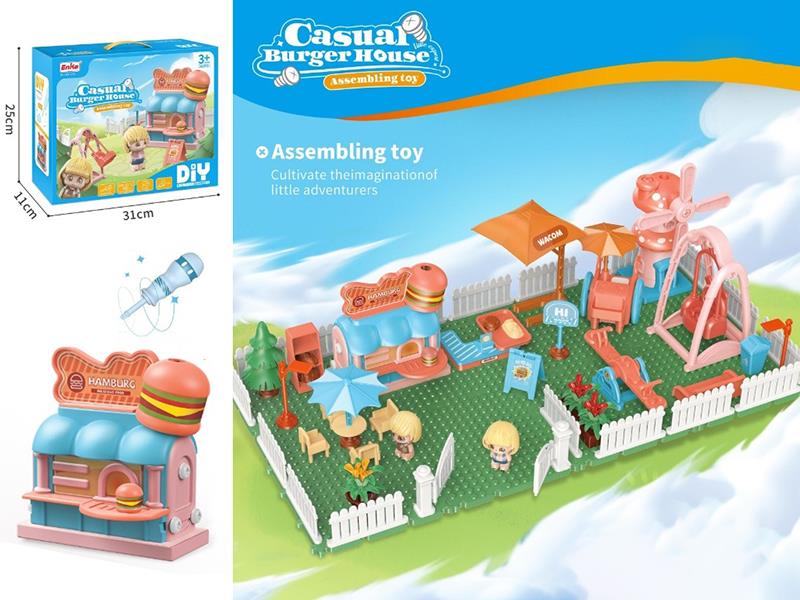 Burger House Scene Theme Assembly Toy