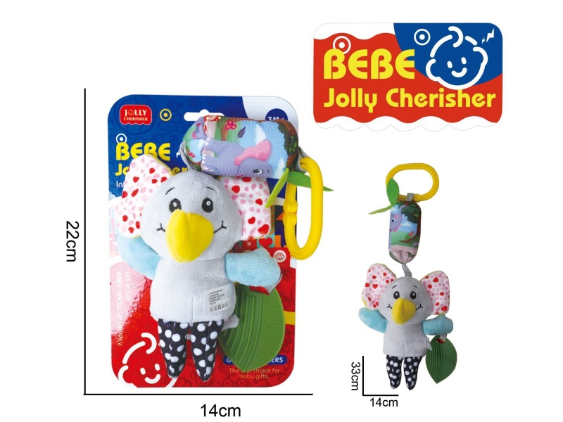 Baby Educational Plush Soothing Toy Elephant Bed Wind Chime