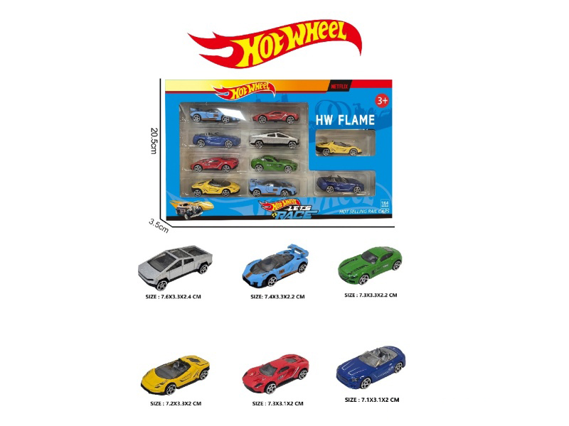 1:64 Windfire Wheel Alloy 6 Models, 10 Pieces Each (Racing Car, Sports Car)