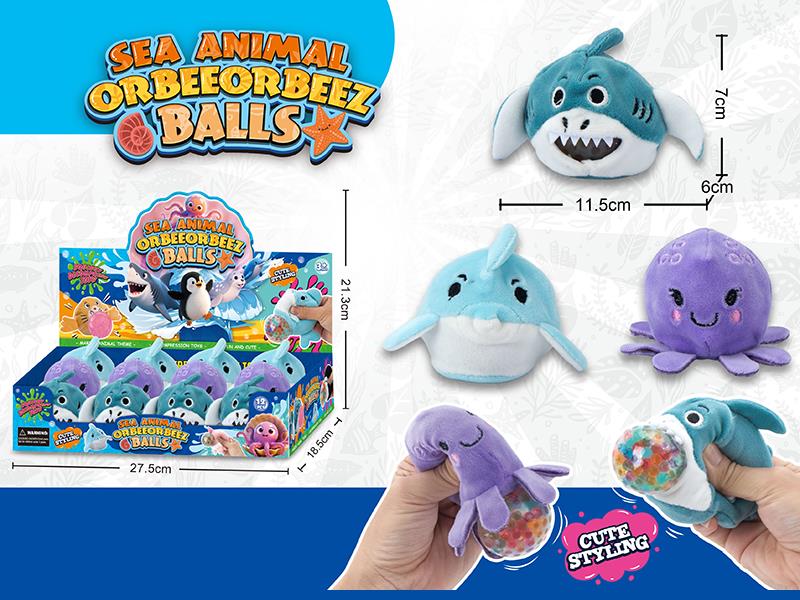 Plush Sea Animal Orbeeorbeez Balls 12pcs