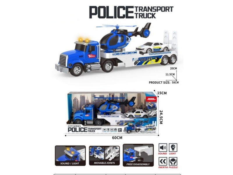 Sound And Light Inertial Police Car Transport Vehicle