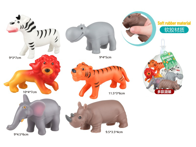 6-Piece Mixed Set Of Plush Wild Animal Toys