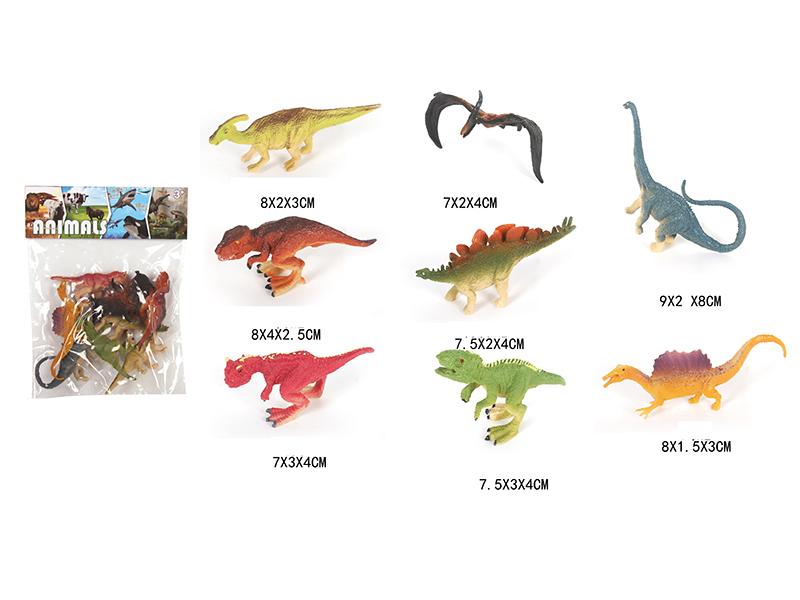 Solid Mini Dinosaur Set 8pcs