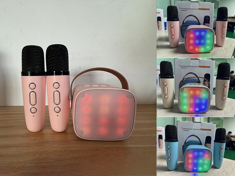 Wireless Bluetooth Portable Speaker(Double Microphone With Lights)