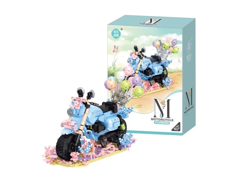 Motorcycle Flowers Building Blocks 610pcs