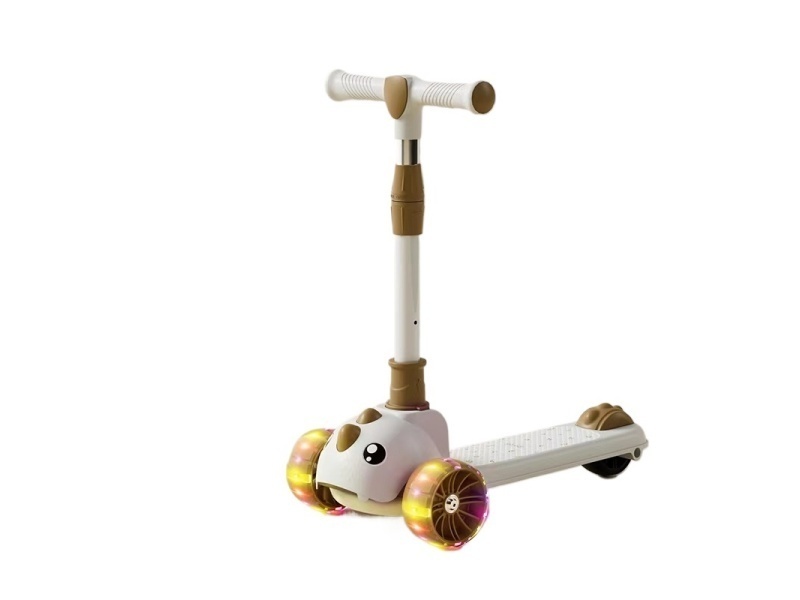 Children'S Scooter, One-Click Folding, Enlarged Hummer Flashing Wheels With Music And Lights
