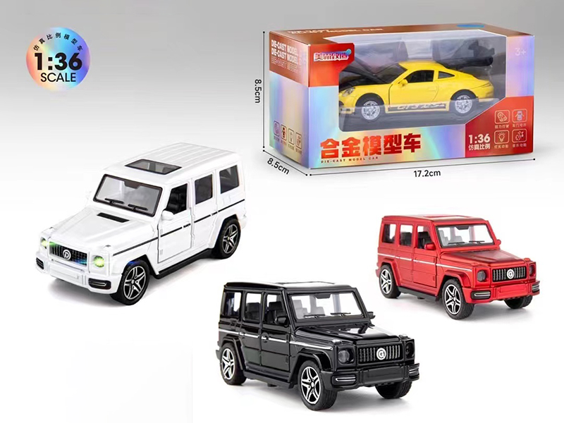 1:36 Pull Back Double Door Alloy Car Model With Light And Music