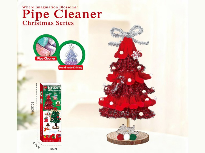 Red Silver Christmas Tree Diy Twisty Stick Christmas Series