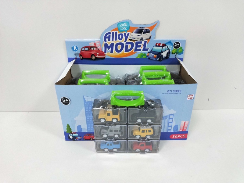 Building Blocks Assembly Box Boilback Alloy Cartoon Off-Road Truck And Car 6 Models 36 Only