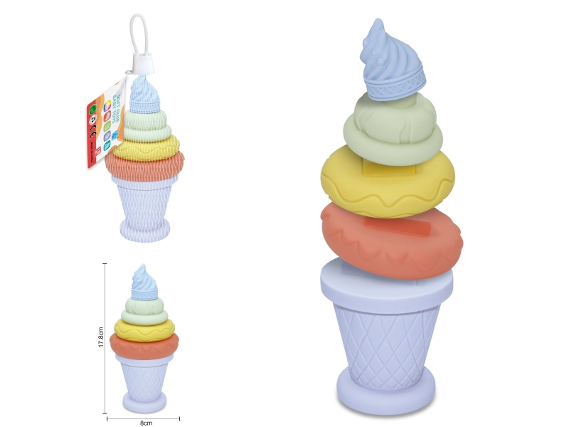 Soft Plastic Ice Cream Stacking Toy 5pcs