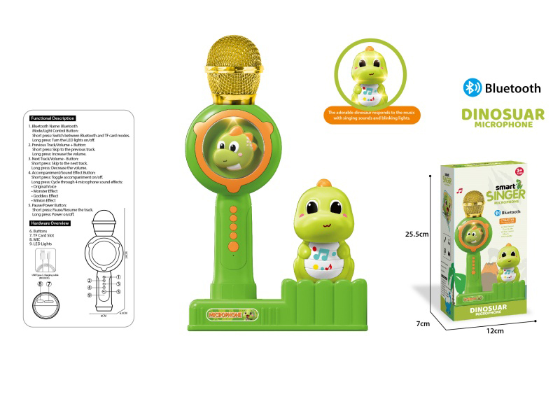 Bluetooth Lighting Music Microphone + Dinosaur Voice-Controlled Lighting