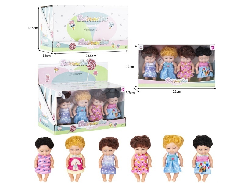 4-Inch Solid 4-Person Sleeping Doll (3 Boxes)