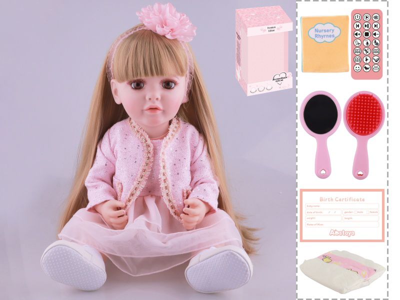 22-Inch Bionic Smart Rebirth Doll, Capable Of Bionic Shaking Of The Head, Raising Of The Hand, Mouth Movement To Speak, Intelligent Dialogue, Recording, Imitating The Tongue, Oral Skills, Dance Music