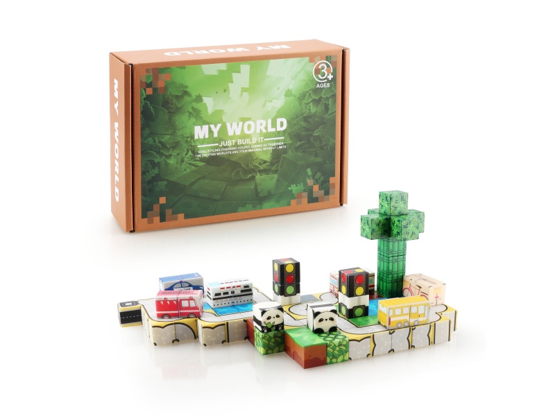 Building Blocks: 2.5Cm Road Traffic Set (103 Magnetic Blocks)