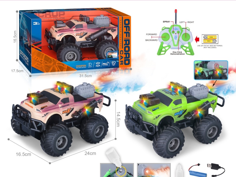 27Mhz 1:16 Six-Channel With Spray And Seven-Color Lights, One-Click Demonstration Of Ford Capture Pickup Off-Road Remote Control Vehicle (Including Battery)